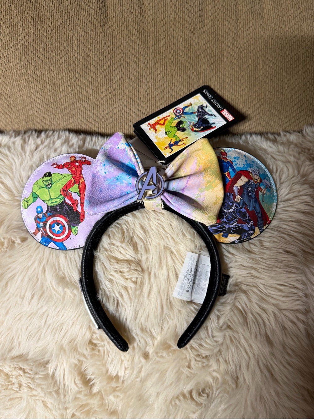 Disney Parks Loungefly Marvel Avengers Mickey Minnie Ears Headband Removable Bow